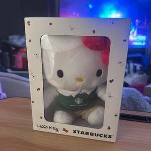 Starbucks Hello Kitty Plush with Red Bow and Green Apron